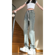 美式复古微喇修身直筒牛仔裤A441特P45，男装牛仔裤，电商A309