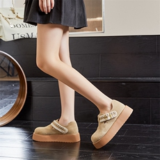 2024秋冬新款厚底增高时装单鞋百搭女鞋复古休闲鞋女，女鞋休闲鞋，电商A223