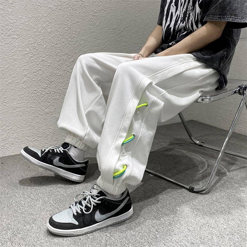 港风棉质品质高街设计潮牌宽松阔腿男裤DK7864-P78-控98图片