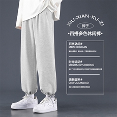 速干凉感卫裤束脚抽绳宽松抗皱垂感免烫休闲裤WK525-1特批25，男装休闲裤，星座718-1