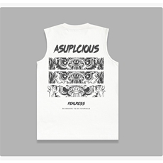 抖音得物供货现货重磅纯棉美式休闲印花宽松无袖背心潮牌t恤ABX04，男装背心/马甲，电商A443