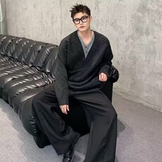 JY582-P59美式假两件复古设计感长袖毛衣男女新款针织衫网图，男装针织衫/毛衣，星座1501-3
