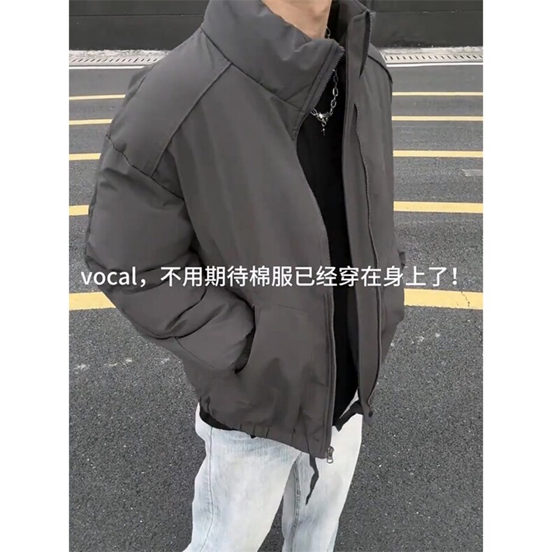 现货美式高街休闲棉衣夹克三防立领纯色户外工装加厚棉服外套,男装夹克,电商A486