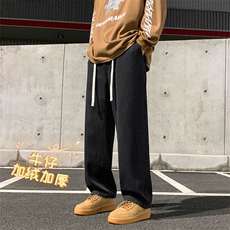深色休闲高街牛仔裤长裤美式加绒复古显瘦K823特批35-加绒特批45，男装休闲裤，星座718-1