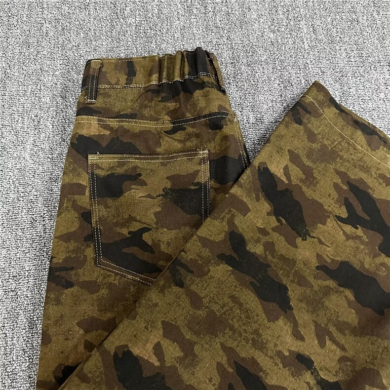 美式复古阔腿迷彩工装裤男女宽松高街做旧牛仔长裤K83036-P46网图,男装工装外套,电商B245