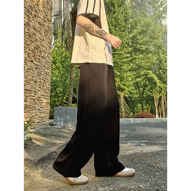 美式高级感褶皱西裤男cleanfit宽松冰丝阔腿垂感休闲裤XK463-P45,男装休闲裤,电商A178