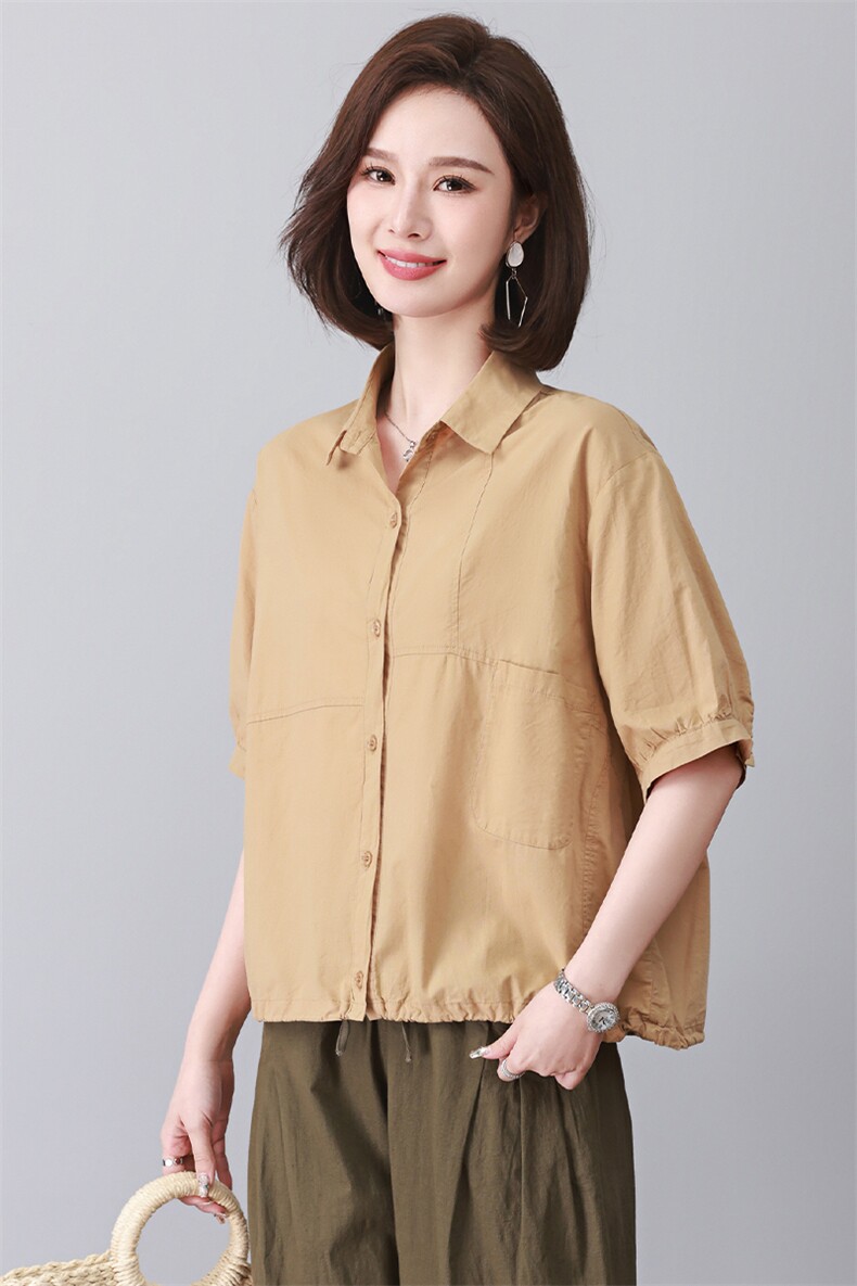 时尚宽松大码女装衬衫舒适棉质上衣百搭显瘦设计,女装衬衫,3200格调