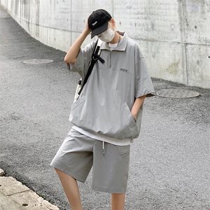 夏季t恤套装男休闲短袖短裤两件套搭配一套衣服帅气TZ033-P55图片