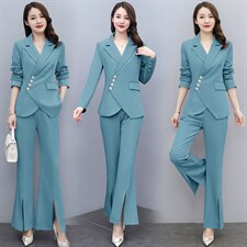 御姐早秋时尚名媛女装职业套装春装2023年新款女神范西装两件套裤，女装套装/套裙，丽美静依