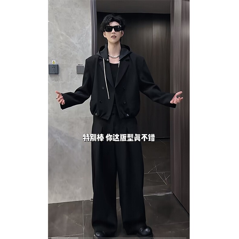 2026春装新款可脱卸西服夹克弯刀西裤套装W367-P143K367-P78(网图，男装夹克，电商B267