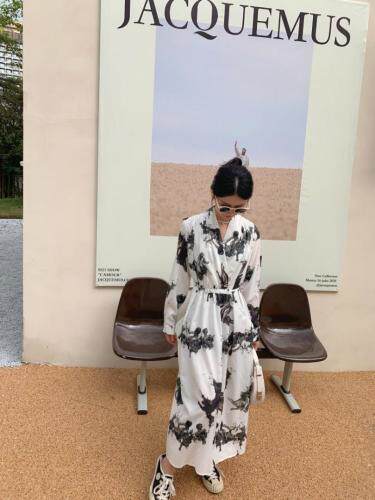 泼墨连衣裙，女装连衣裙，HE