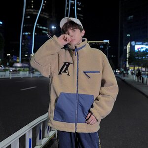棉衣男冬季新款宽松韩版复古羊羔绒加厚外套 A436-902图片