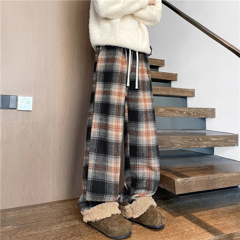 冬季新款潮流黑咖格宽松休闲加厚外穿棉裤B315-K25898JR-p65控88,男装棉裤,电商B315