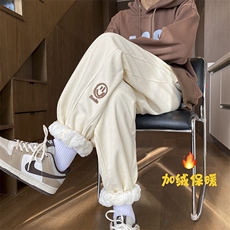 秋冬加绒加厚灯芯绒笑脸贴标休闲裤kk372p60，男装休闲裤，星座712