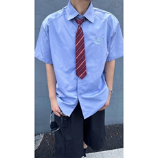 CS22-P45夏季新款简约学院风短袖衬衫潮流宽松休闲百搭衬衣，男装T恤，电商B327