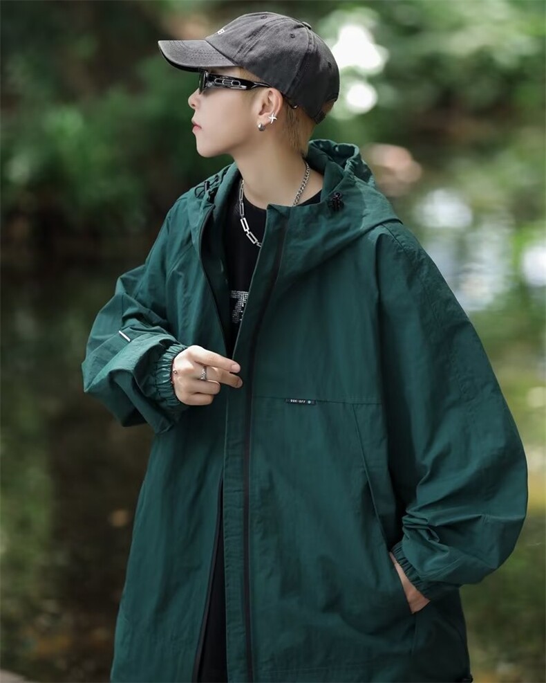 港风秋款男连帽夹克衫复合皱休闲冲锋衣外套M1016-P63,男装夹克,星座1109-3