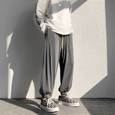 春款2023新款冰丝九分裤男宽松夏季薄款速干九分裤2011-特批32，男装休闲裤，星座718-1