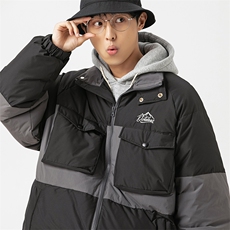 2026冬季新款男日系潮牌立领白鸭绒羽绒服加厚拼色外套YR18-F253，男装羽绒服，电商A101（原外27）