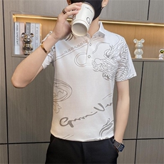 PL025-P35控55短袖Polo衫男夏季带领半袖t恤潮牌薄款龙图案体恤，男装Polo衫，电商D310B-1