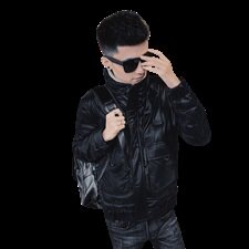 pu皮羽绒服社会小伙ins刺绣毛领立领冬季潮男外套C301B-YR01，男装羽绒服，电商C301B