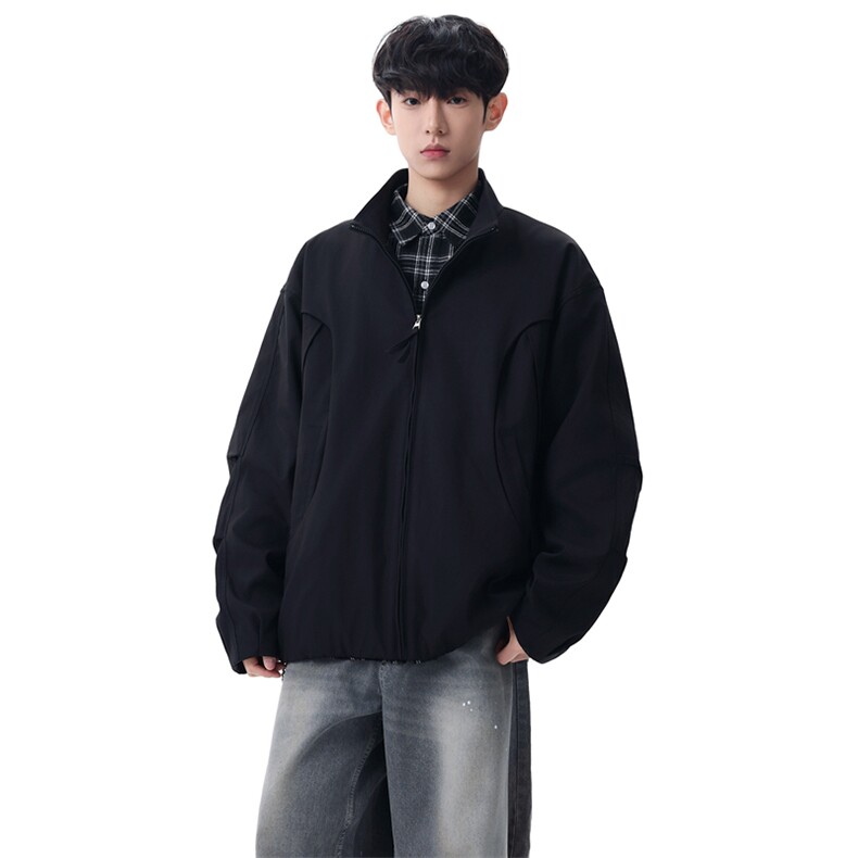 简约纯色立领外套男春季新款宽松休闲百搭夹克XZ309JK8636P85,男装夹克,星座309（原A406）