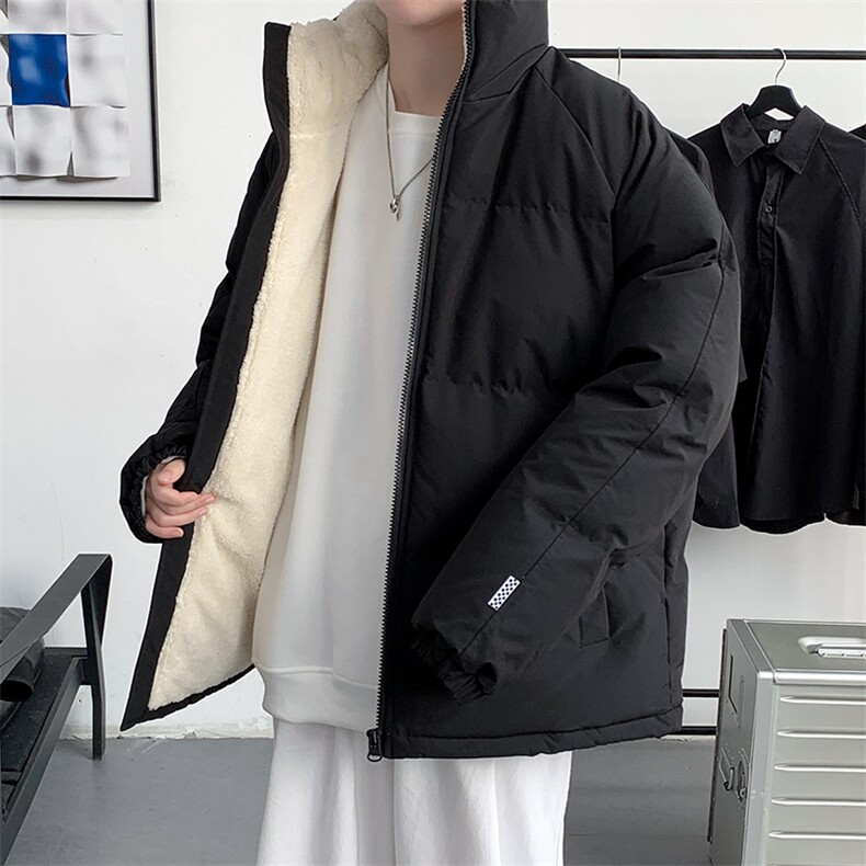 冬季青少年加绒加厚立领棉衣绒里棉服港风外套男士8801-P75控价98,男装棉衣,电商A441-1