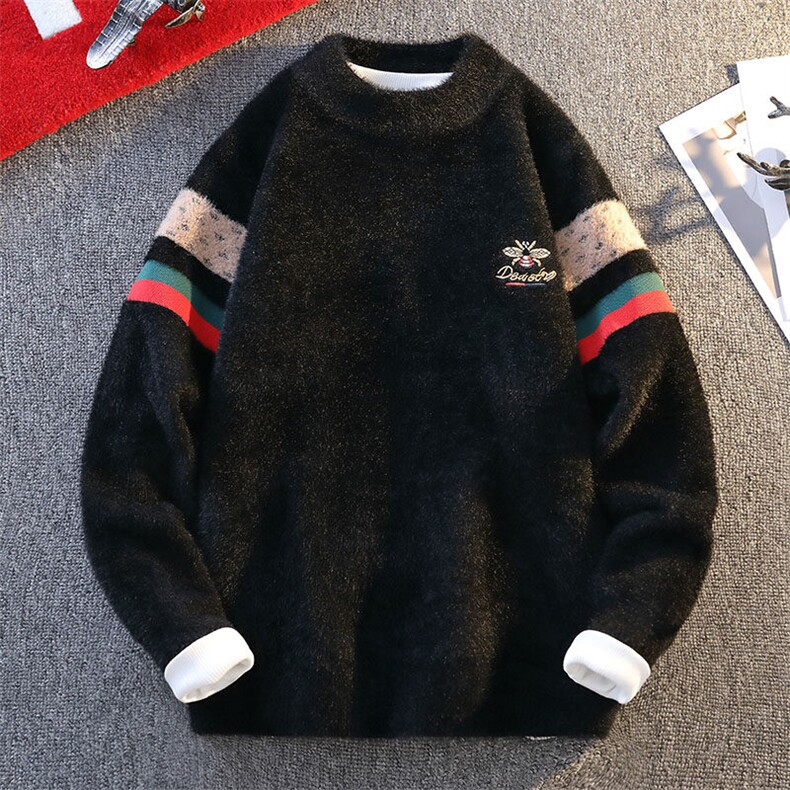 2024【新品】秋冬新款男士仿貂绒针织衫潮流百搭毛衣-M5151-P40图片
