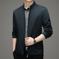 BH2127钱塘2020-2秋季新款男士立领商务休闲夹克纯色宽松外套P115，男装夹克，钱塘207-2