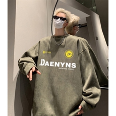 抖音得物供货提供视频秋冬重磅美式麂皮绒圆领卫衣JY568，男装卫衣，电商A486