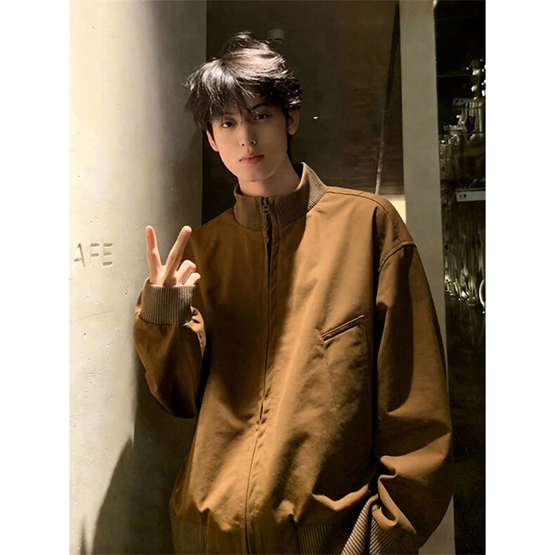 现货10W件2026春季大码休闲高街机车夹克男宽松外套J5232特P35,男装夹克,电商A001