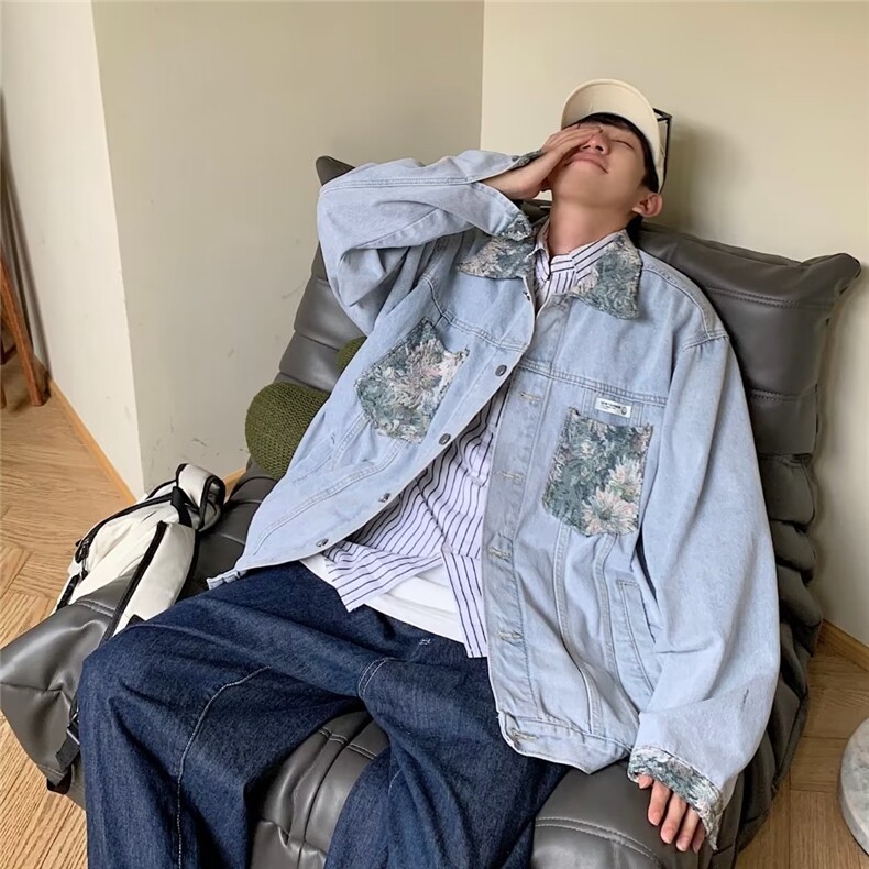 男秋季外套潮牌街头牛仔外套宽松QW01P65,男装夹克,星座1116-2