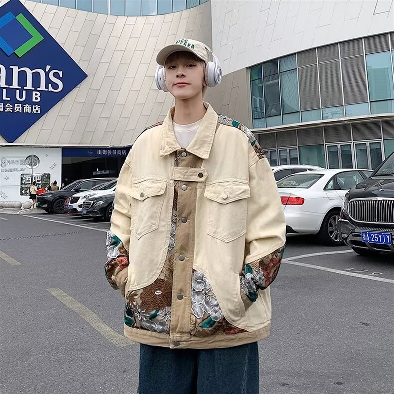 式复古刺绣工装外套男潮牌ins潮棒球服D0005-P72,男装工装外套,星座1109-3