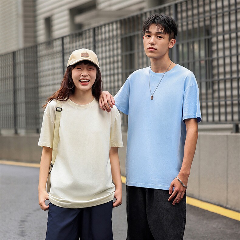 40支 双纱珠地230克 11色S-3XL 棉 男女款T恤图片