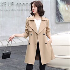 2021秋装新款时尚简约气质韩版中长款风衣，女装风衣，姿衣坊