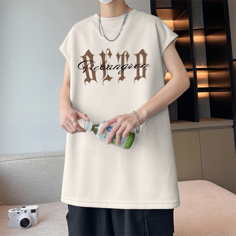 鹿皮绒背心t恤男夏季韩版潮流简约上衣港风宽松休闲T06631-P30,男装T恤,星座308B-1