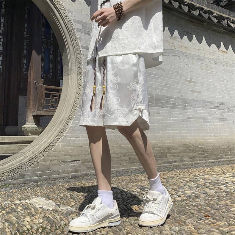 ！2025夏季新款男士龙纹风短裤冰丝五分裤DK272特P33,男装休闲裤,电商B220