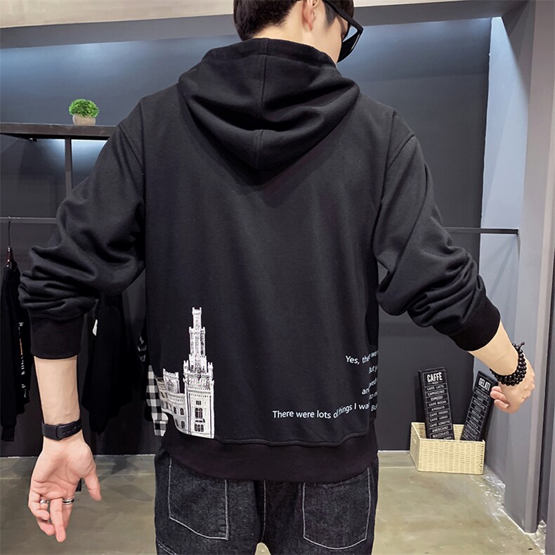 【】A003-HW3070-P50秋装新款欧派城堡印花连帽卫衣木木1,男装卫衣,电商A003
