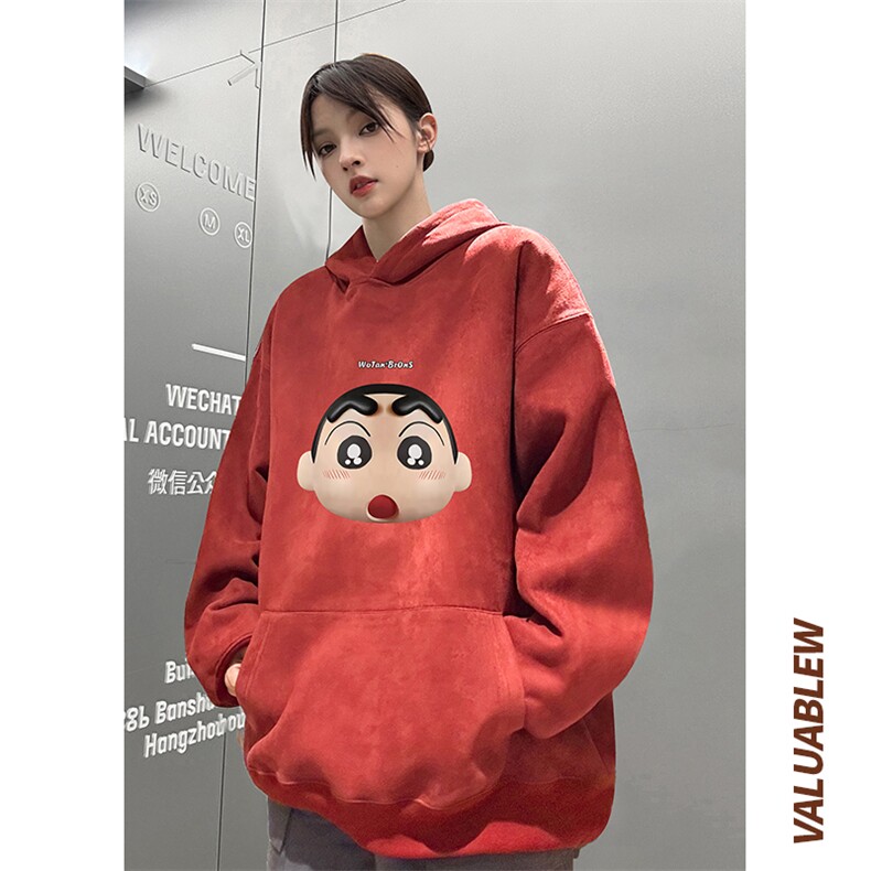 ！麂皮绒连帽卫衣 直播品质重磅400克3D头印花JL7119-P45控78图片