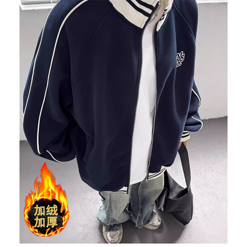 日系立领刺绣松弛感棒球服男女早秋外套宽松休闲学院风W18,男装卫衣,星座1116A（原606A-3）