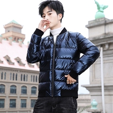 2023新款羽绒服男短款亮面加厚冬季百搭潮流情侣装白鸭绒外套，男装羽绒服，电商B212（原钱塘6029）