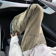 美式高街牛仔裤男款春秋季设计工装长裤宽松阔腿直筒裤子NS6003，男装牛仔裤，星座1116A-1（原606A）