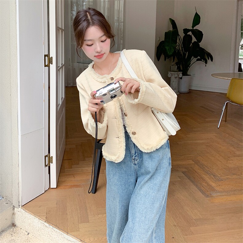 休闲名媛小香风外套女春秋法式韩系慵懒风chic流苏百搭小个子上衣图片