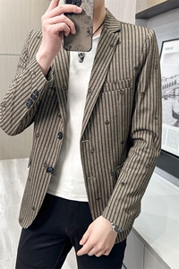 春秋帅气休闲韩版修身提花男士小西服 两扣西服XZ613B-5312-P70图片