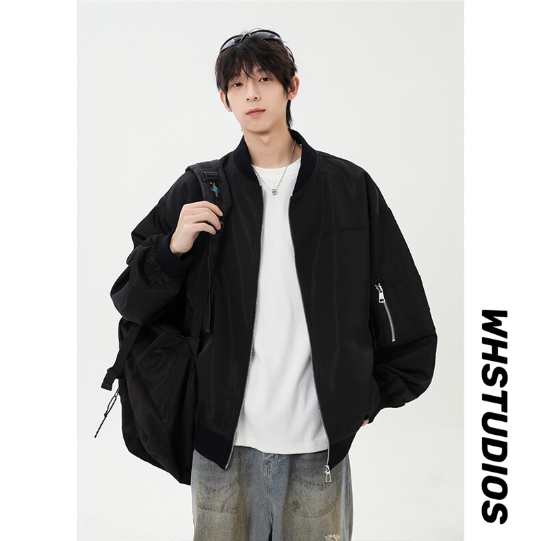 港风日系复古设计感贴袋拼接立领夹克男XZ213-JK4321-P108控128,男装夹克,星座213