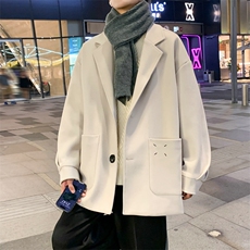 加绒加厚毛呢大衣西装外套潮504-F61-P75控118（加绒P85控128），男装毛呢大衣，星座504