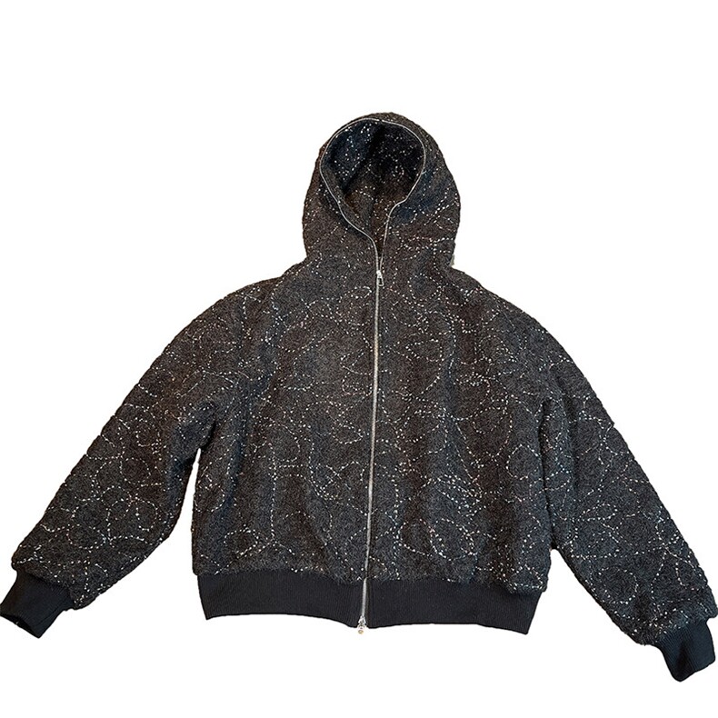 冬季高端美式夹棉加厚连帽夹克男休闲情侣拉链棉服外套男M156P165,男装夹克,电商B267