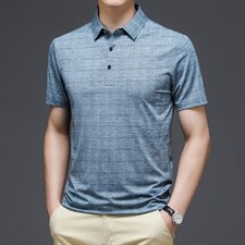 男式2023年夏季新款冰丝透气T恤衫男短袖翻领休闲POLO体恤衫P58，男装Polo衫，星座1105-3