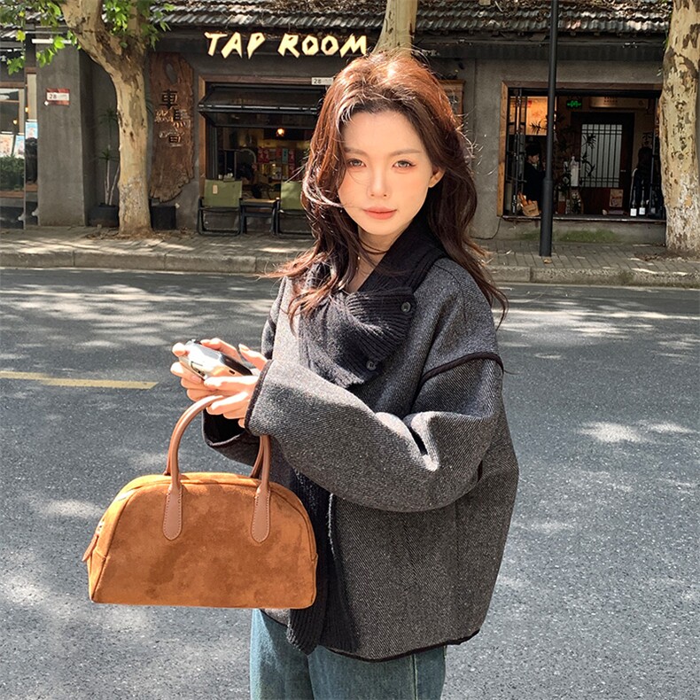 大围巾加棉加厚小香风外套2C317A-8829-P155-K218,女装毛呢外套,2C317A