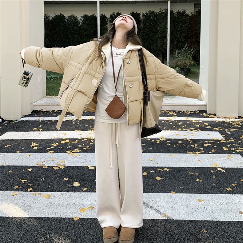 时尚休闲羽绒服白鸭绒时尚潮流2024年冬季新款,女装羽绒服,秀美人生