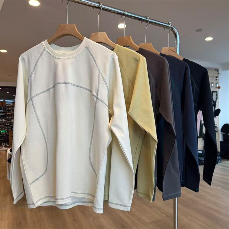 网图有货高品户外辑明线圆领长袖T恤男女运动速干上衣A958-P55，男装T恤，星座1505